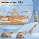 O3 Mag-Stand Designed for iPhone 17 Case with 360 Spin Stand, [Compatible with MagSafe][Super Skin Feeling] Translucent Matte Magnetic Slim Phone Case 6.3 inch, Desert Gold