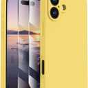 FireNova Designed for iPhone 16 Case, Silicone Upgraded [Camera Protection] Phone Case, Soft Anti-Scratch Microfiber Lining Inside, 6.1 inch, Yellow