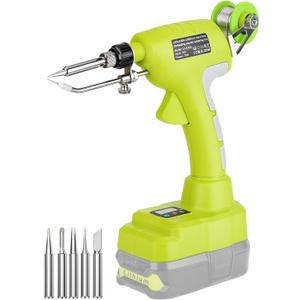 Taingwei Cordless Soldering Iron Kit for Ryobi 18v Battery,75W LED Digital Solder Iron Soldering Gun with 5pcs Tips,50g 0.04 Solder Wire for any Hobby Enthusiast (Battery not included)