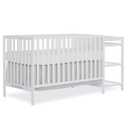 Dream On Me Synergy 3-in-1 Convertible Full-Size Baby Crib & Changer, White, Open Storage, GreenGuard Gold & JPMA, Pinewood, Converts to Day & Toddler Bed, 4 Mattress Heights, 1 Changing Pad,