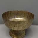 Distressed Gold Metal Compote Bowl | Gold Compote Vase l Lita Metal Vase l Indoor and Outdoor Compote for Any Event (7.75"x 5.75")