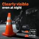 DNA MOTORING 2 Pack 18 Inch Collapsible Traffic Safety Cones, Parking Cones with Reflective Collars, Orange Safety Cones for Parking lot, Driveway, Road Safety, TOOLS-00802