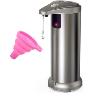 Infrared Automatic Soap Dispenser, Stainless Steel Touchless Soap Dispenser Automatic Dispenser with Waterproof Base for Bathroom Kitchen Hotel