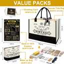 55th Birthday Gifts for Women Canvas Tote Bag Travel Gear, Unique 55 Years Old Birthday Gifts for Mom Wife Aunt Friends Her, Vintage 1970 Handbag & Cosmetic Bag & Back in 1970 Poster