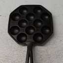 Anxingo Cast Iron Takoyaki Pan - 12 Hole Heavy Duty Square Cooking Plate Octopus Ball Maker 1.5" Half Sphere Takoyaki Maker for Baking Cooking