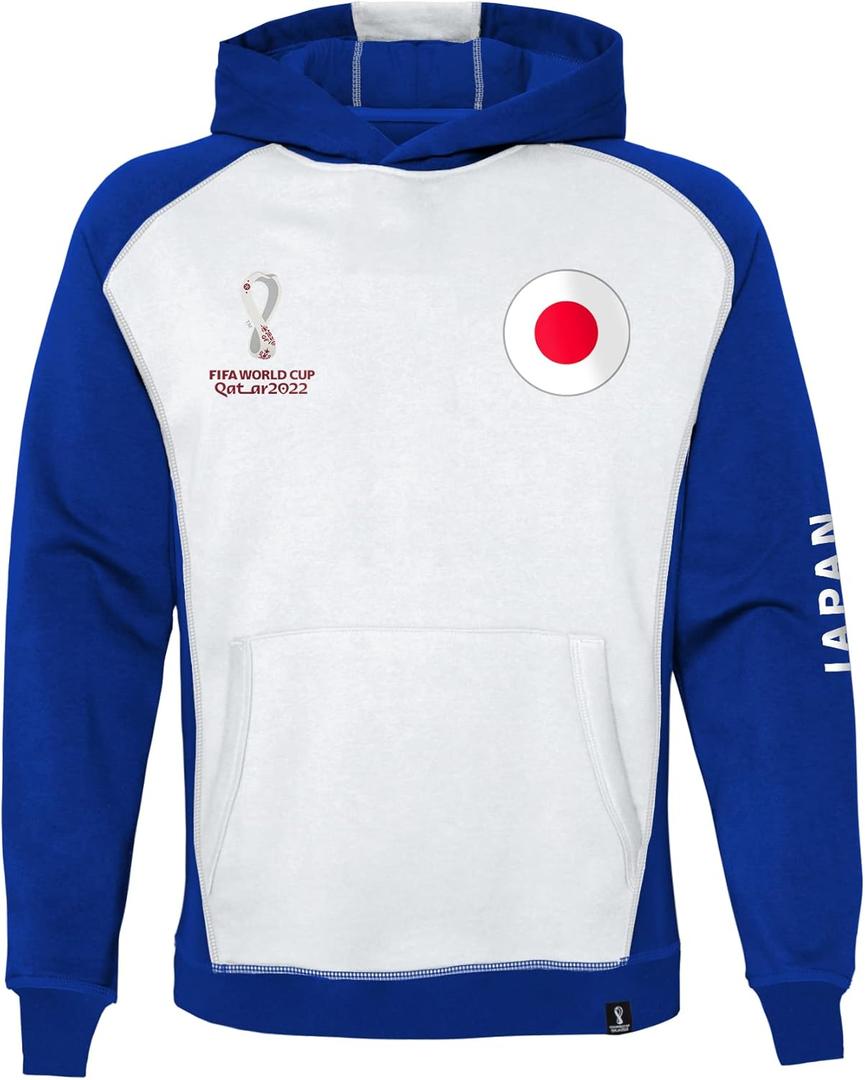 Outerstuff Unisex Youth FIFA World Cup Contrast Raglan Tech Fleece Hoodie (Small, Team Color)