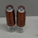 Rechargeable Electric Salt And Pepper Grinder Set, Automatic Gravity Electric Salt And Pepper Grinder Set, Adjustable Roughness, Led Light, 2 Pack, (Copper)