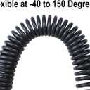 YOTOO Polyurethane Recoil Air Hose 3/8" Inner Diameter by 50' Long with Bend Restrictor, Repairable 1/4" Industrial Quick Coupler and Plug, Gray