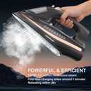 Martisan Cordless Iron for Clothes, 1500W, Wireless, Rapid Heating, Retractable Cord, Power Charging Base, Ceramic Soleplate, Auto-off, Anti-calc, Anti-drip, Self Clean