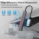 USB HUB for Laptop, Tiny Multiple USB Port, SETMSPACE USB Splitter with Aluminum Alloy Housing, USB HUB 3.0 for Data Transmission, Compact USB Extender HUB for Travel