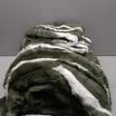 Wonderful 3 Pieces Fluffy Faux Rabbit Fur Comforter Set Queen Size, Dark Green Plush Fuzzy Bedding Set, Animal Stripes Design Warm Soft Comforter Bedding Set for All Season,90"x94"