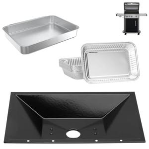 DcYourHome 99250 Grill Grease Tray with Catch Pan for Weber Spirit 300 Series(2007-2012) & Spirit 700, 6415 Aluminum Liners for Weber E-310,SP-320,E-320, for Genesis 1000 2000 3000,Silver B/C,Gold B/C