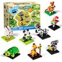 FUN LITTLE TOYS Mini Animal Building Blocks – 12 Pack, No Duplicates, Individually Boxed Zoo Sets for Kids 6-12, Party Favors, Classroom Prizes, Goodie Bag Stuffers & Easter Egg Fillers, Missing One