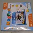 Magnetic Drawing Board for Kids, Toddler Magnet Doodle Board with Beads and 2 Pens, Magnetic Dot Art Toys, Airplane Car Travel Activities (Blue Cat)