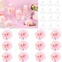 24 Pcs Floating Candles for Centerpieces and Floating Flowers for Centerpieces Pink Artificial Flowers Vase Fillers for Wedding Table Party Home Decoration
