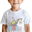 Toddler Boys Easter Shirt for Kids Girls Easter Bunny T-Shirts Tops Funny Graphic Tee Short Sleeve 2T-8Y (6-7 Years)