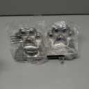 Fowecelt 2 Pack Dog Paw Christmas Stocking Holder, 3D Silver Metal Mantel Stocking Hanger for Mantel Shelf Stand Table Christmas Decor