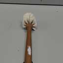 Creative Co-Op Beech Wood Dish Brush w Leather Strap, Dark Brown