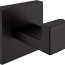 Nolimas Towel Hook Stainless Steel Bathroom Rustproof Clothes Towel Coat Hook Wall Mounted Square Toilet Kitchen, Heavy Duty Door Hanger, 2 Pack, Matte Black