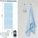 YESLIFE Non-Slip Extra Thick Hot Yoga Towel with One Sweat Towel, Microfiber Sweat Absorbent Yoga Mat Towel with Grip Dot, Pilates Mat, 72" x 24", Light Blue