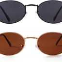 GIFIORE Oval Sunglasses Vintage Retro 90s Sunglasses Trendy Designer Glasses for Women Men