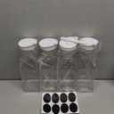 Set of 4 Plastic Carafe with Lid, 1 Liter Mimosa Bar Supplies, Large Square Base Juice Containers, Water Bottle, Milk Container, Clear Beverage Containers for Fridge