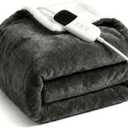 Heated Blanket, 50x60 Throw Size Electric Blanket with Auto Shut-Off, Ultra Soft Flannel Fleece Fast Heating Blanket, Overheat Protection, Machine Washable for Home & Bedroom