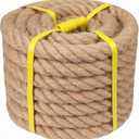 Natural Hemp Rope - 2 Inch x 50 Feet - Heavy Duty Jute Rope Manila Ropes for Docks, Nautical, Railings, Tug of War, Decorating
