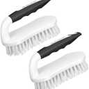 SetSail Scrub Brush, Heavy-Duty Scrub Brushes for Cleaning with Stiff Bristles Cleaning Brush for Shower, Bathroom, Carpet, Kitchen and Bathtub Scrubber - 2 Pack Black