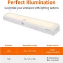 Amazon Basics LED Motion Sensor Light Bar, USB/Battery Operated, 250 Lumens, 12 Inches, Swivel, Under Cabinet Lighting for Closet, Kitchen, 2-Pack, White