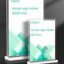 TONICE Acrylic Sign Holder 8.5 x 11 inch 6 Pack Double-Sided Plastic Sign Holder Stand Vertical Display Table Top Sign Holder for Office, Restaurants, Store, Wedding, Party