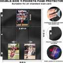 900 Pockets Trading Baseball Card Sleeves Binder, 50 Pages Double-Sided Protector Sports Card Binder Fit for MTG YU-GI-OH Cards, Football Cards, Game Cards, Standard Sized Cards for 3-Ring Binder