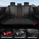 AOOG Car Seat Covers Full Set, Leather Seat Covers for Car, Waterproof Car Seat Protector with Lumbar Support, Automotive Seat Covers Universal Fit for Most Cars SUV Trucks (Full Set, Black)