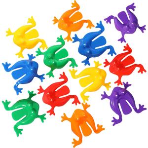 Skylety 12 Pcs Jumping Frog Toy 2 Inches Assorted Colors Plastic Frogs Toys for Passover Halloween Party Favors Birthday Gifts