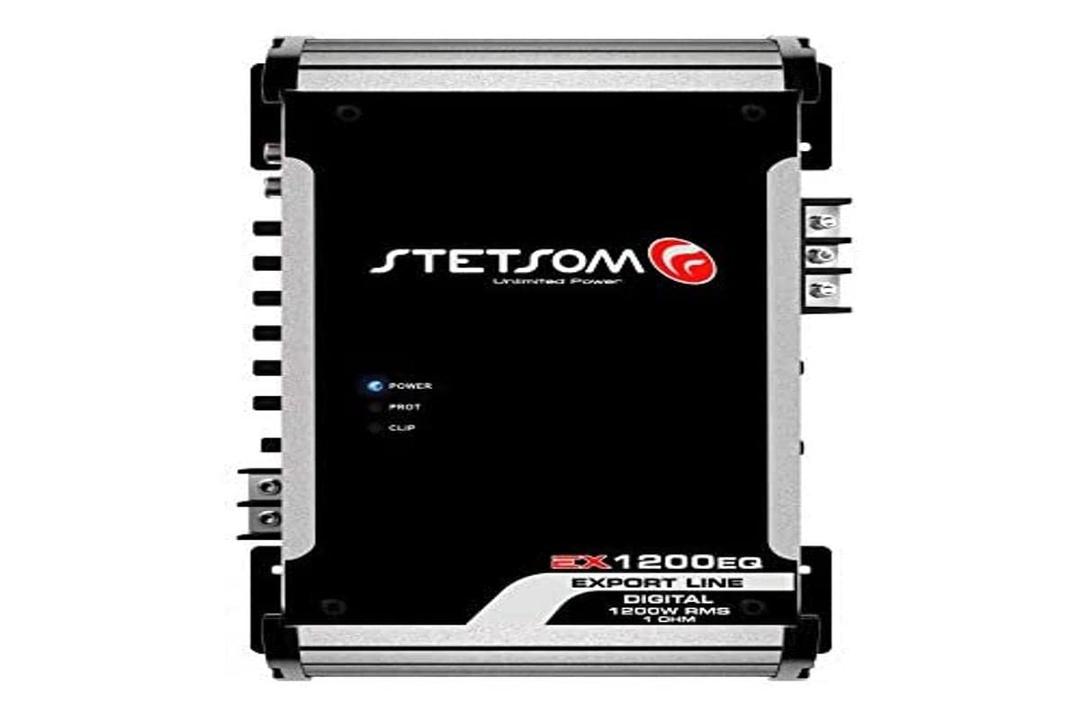 Stetsom EX 1200 EQ 1 Ohm Mono Car Audio Amplifier, 1200.1 1.2K Watts RMS, 1 Stable Full Range HD Sound Quality MD Crossover HPF LPF Bass Boost Front Rear Bridge Speaker