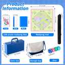 Soulchen 1.2in American Mahjong Tiles Set with Noise Reducing Mat 168 Acrylic Engraved Mahjong Game Tiles with Portable Storage Bags and 4 Dice for Adults Family Friends Collection Travel Game(Blue), 31.5 x 31.5 x 2 inches