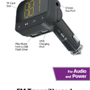 FM Transmitter fast Charge Car charger 12 Watt 2.4 amp AUX and USB ports for Audio and Power