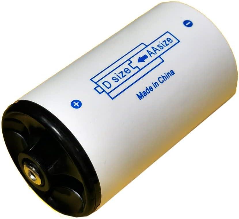 AA to D Battery Adapter Battery Converter Cases Holder Shell for AA Battery (White Color,Pack of 12)