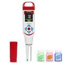 Digital pH Meter Food Pocket pH Pen for Fermentation with pH Calibration Kits Color Display Spear Tip pH Food Tester Probe with ATC for Cosmetics Sourdough Professional pH Test Strips for Food Acidity