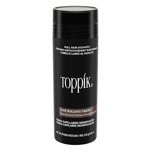 Toppik Hair Building Fibers, Medium Brown, 27.5g Fill In Fine or Thinning Hair, Instantly Thicker, Fuller Looking, 9 Shades for Men & Women, Keratin Protein Formula
