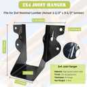 20PCS 2" X 4" Joist Hanger 18 Gauge Galvanizing Face Mount, Hurricane Tie for Wood Floor Deck and Ceiling Joists