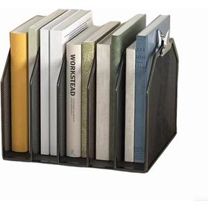 5 Vertical Desk Mail Organizer, Metal Mesh Desktop File Organizer with 5 Vertical Slot - Black, Letter Organizer Rack for Letters, Postcards, Stationery