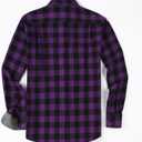 Alex Vando Mens Button Down Shirts Flannel Shirt Long Sleeve (Small, Purple/Black)