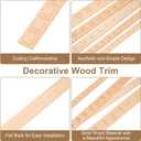 uxcell 12Pcs 15.75" Decorative Wood Trim, Unfinished 3D Wooden Furniture Molding Trim for DIY Craft, Home Wall Cabinet Shelf Window Door (Grid, 30mm)