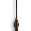 Modern Amber Glass Pendant Light, 6"x11.5" Floral Bell-Shaped Hanging Light with Wood Handle & Brass Cap, 15"-72" Adjustable Line, E26 Socket Golden Amber Morning Glory