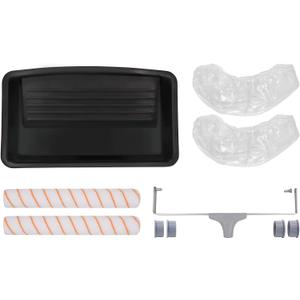 ROLLINGDOG 18 Inch Paint Roller Kit - for Large Walls & Ceilings, Heavy Duty Frame with 2 Lint-Free Covers & Deep Well Paint Tray with Liners, Professional Painting Tool Set for Fast Coverage