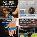 Dog Shower & Grooming Glove  2-in-1 Pet Bathing Tool with Hose & Faucet Adapters  Indoor/Outdoor Sprayer for Dogs & Cats