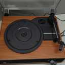 Record Player Builtin Stereo Speakers Vintage Turntable for Vinyl Records LP Phonograph Auto Stop Tone Adjustment Belt Drive 3 Speed 3 Size Support Wireless Input RCA Output Retro Wooden Walnut