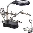 3.5X12X Helping Hands Soldering Station with LED Light & Alligator Clips - Magnifier Stand for Welding PCB Repair Jewelry Craft Hobby Model Building Watch Repair