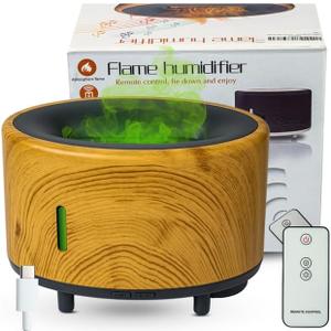 Portable Humidifier & Diffuser with Colored Flames  Bluetooth Speaker & Aromatherapy | Small Warm Mist Humidifier - Essential Oil Scent Diffuser & Air Freshener for Home, Bedroom, Office & Travel